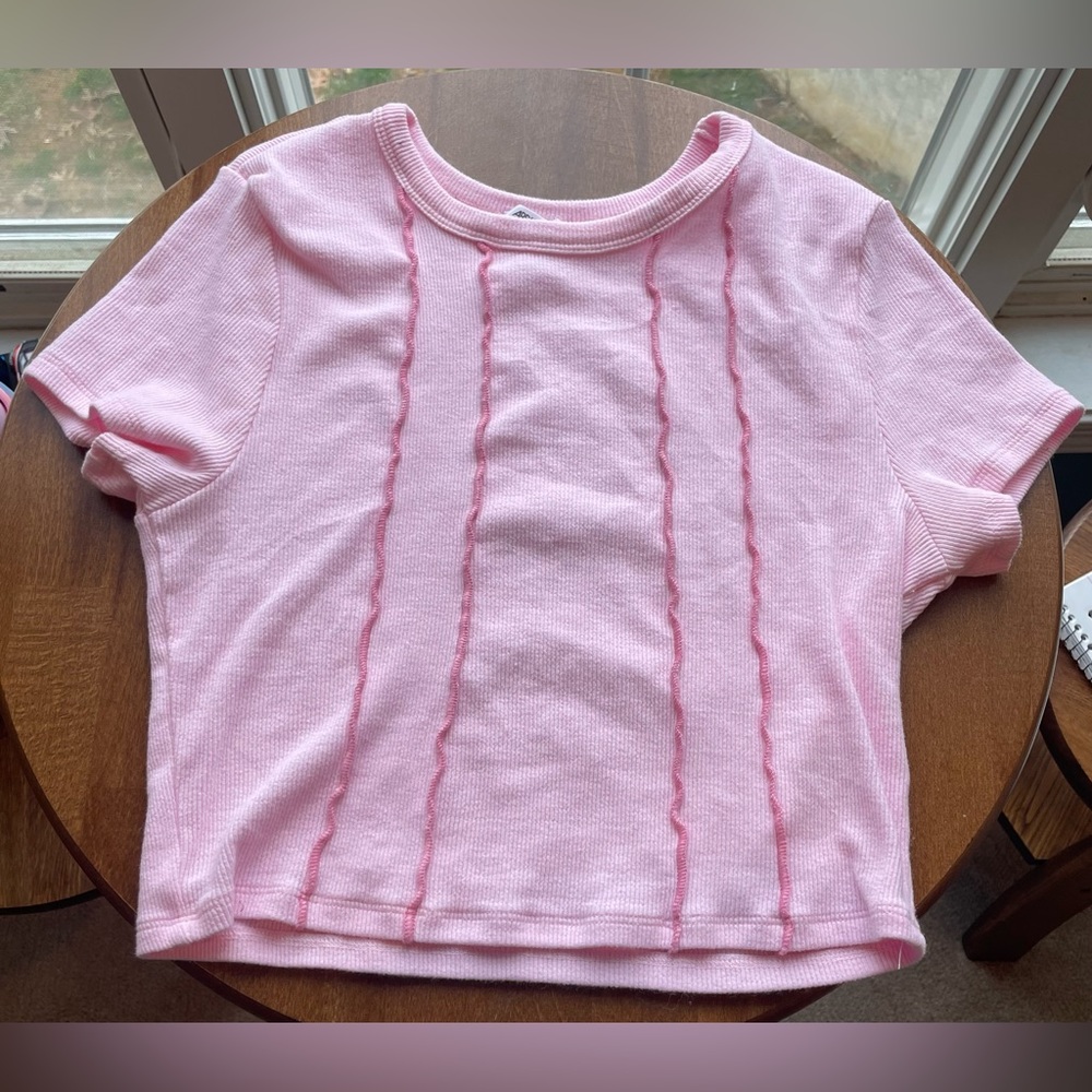 Ardene pink crop top size L